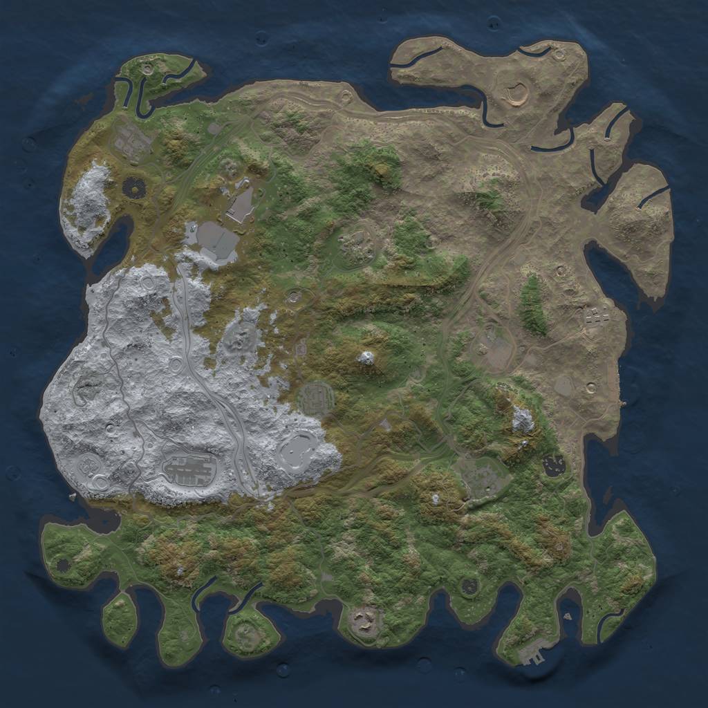 Rust Map: Procedural Map, Size: 4550, Seed: 648256, 20 Monuments