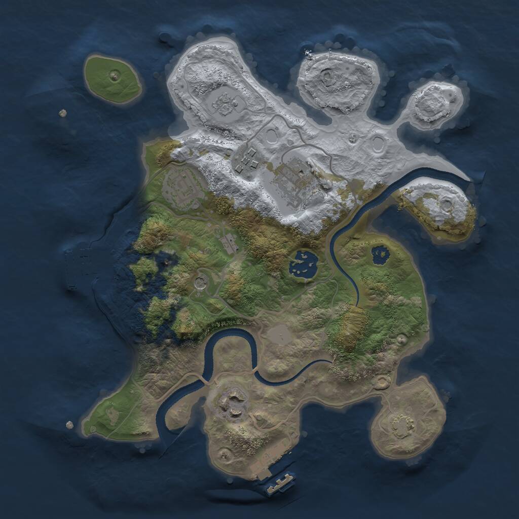 Rust Map: Procedural Map, Size: 2750, Seed: 1041647251, 11 Monuments