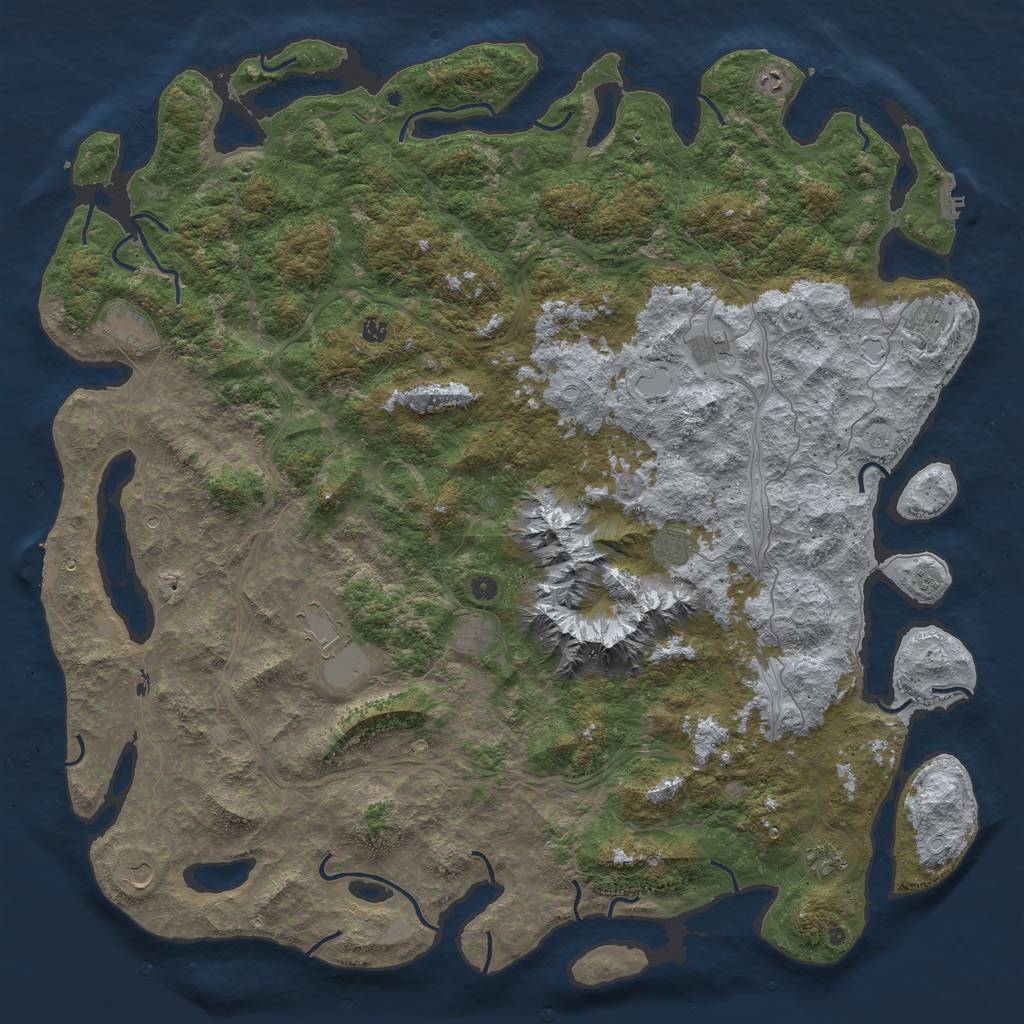 Rust Map: Procedural Map, Size: 6000, Seed: 1585, 20 Monuments