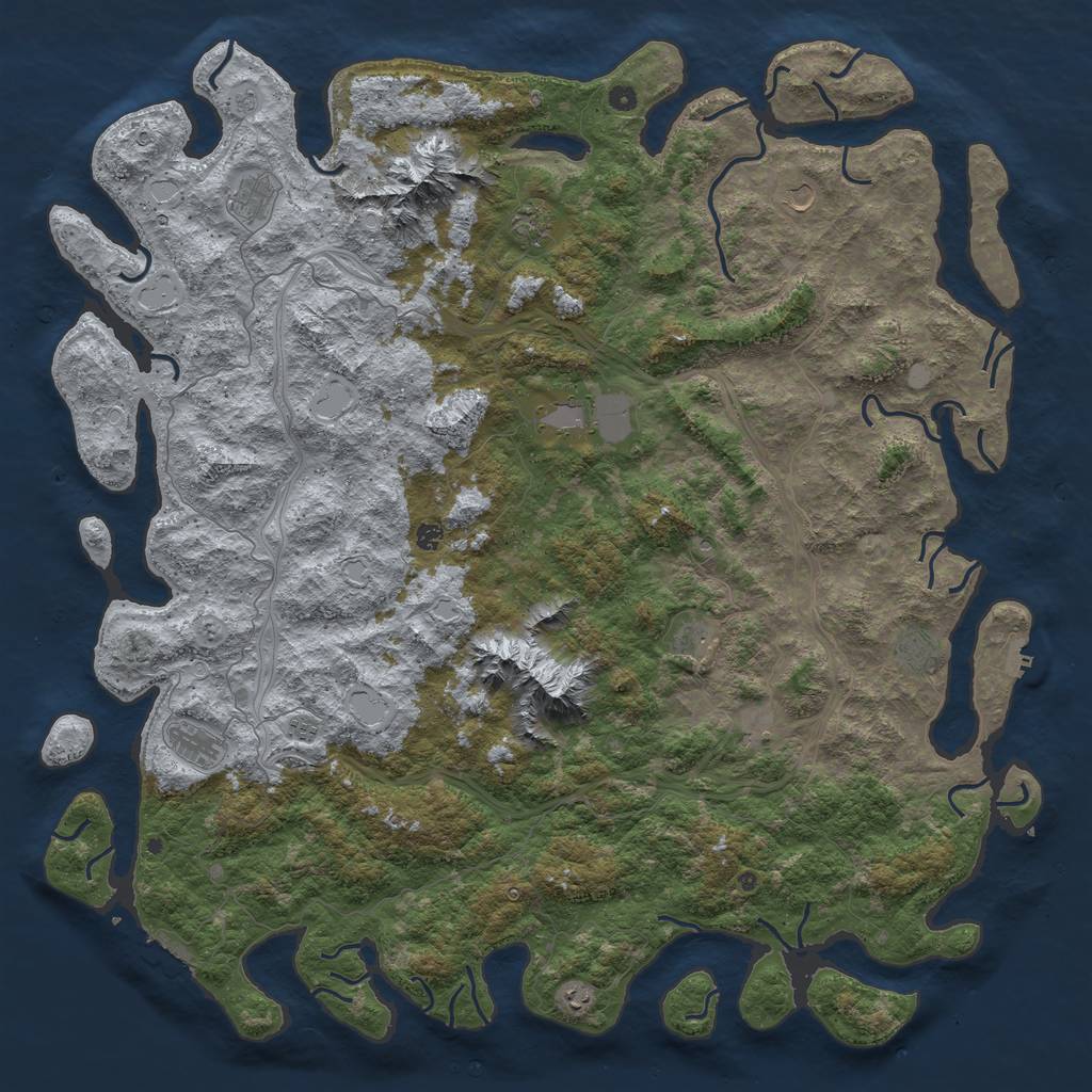 Rust Map: Procedural Map, Size: 6000, Seed: 1374825187, 20 Monuments