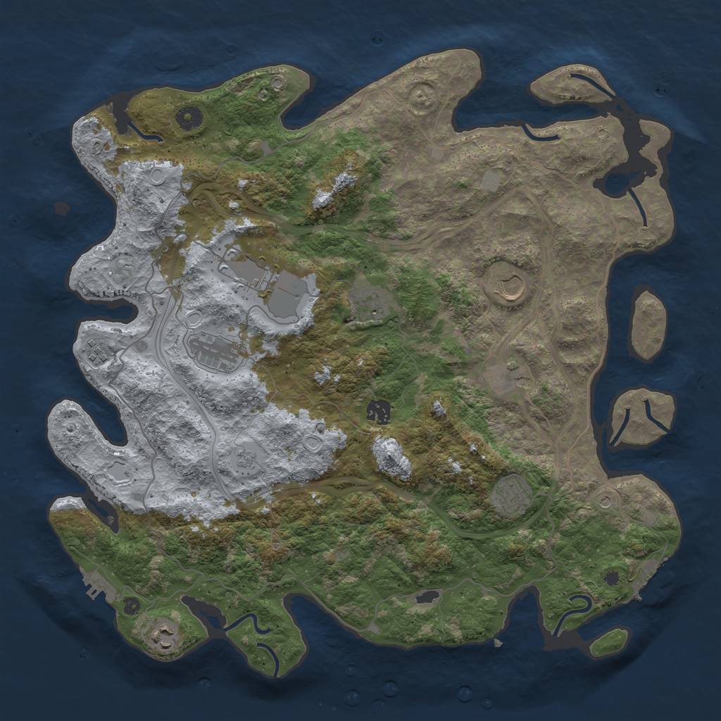 Rust Map: Procedural Map, Size: 4250, Seed: 1318234637, 18 Monuments