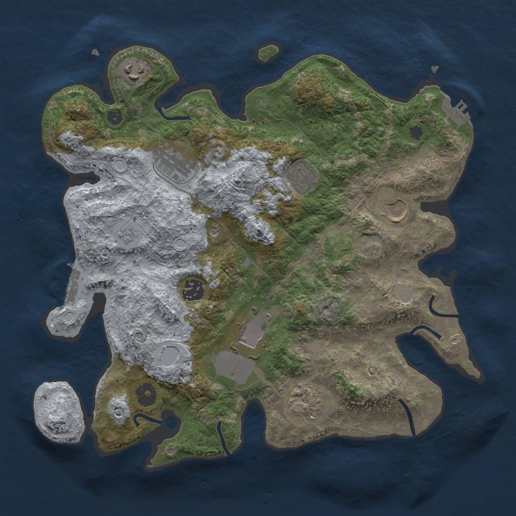 Rust Map: Procedural Map, Size: 3500, Seed: 2063759506, 16 Monuments