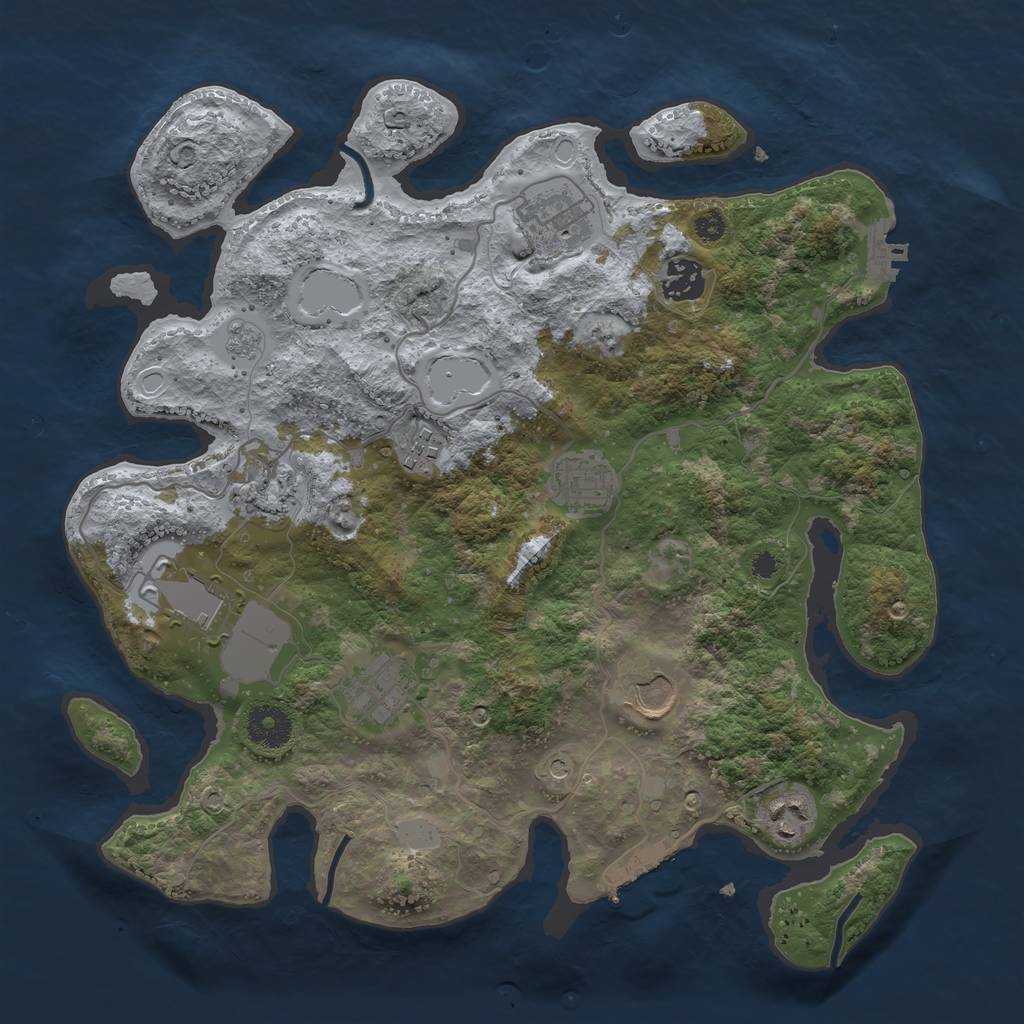 Rust Map: Procedural Map, Size: 3500, Seed: 127977671, 18 Monuments