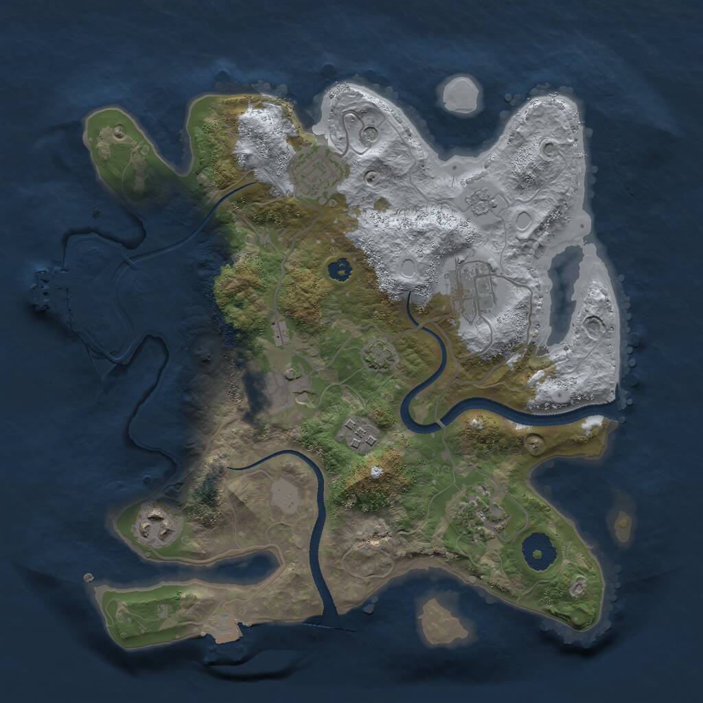 Rust Map: Procedural Map, Size: 3000, Seed: 23546, 11 Monuments
