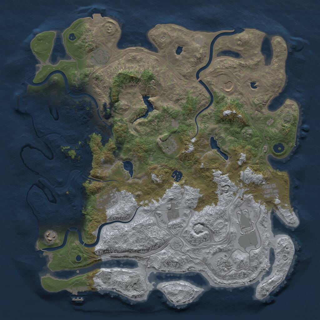 Rust Map: Procedural Map, Size: 4500, Seed: 20220822, 17 Monuments
