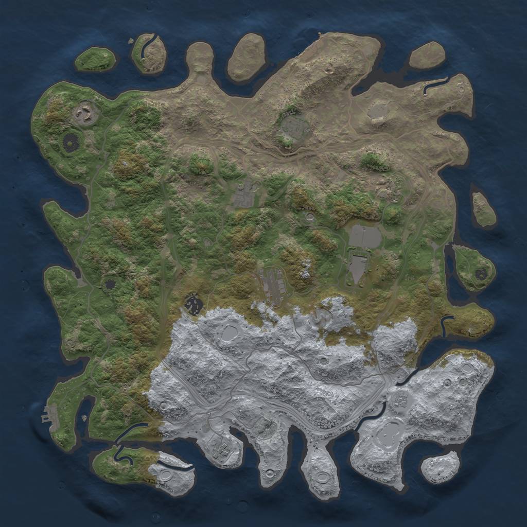 Rust Map: Procedural Map, Size: 4400, Seed: 1307643081, 15 Monuments