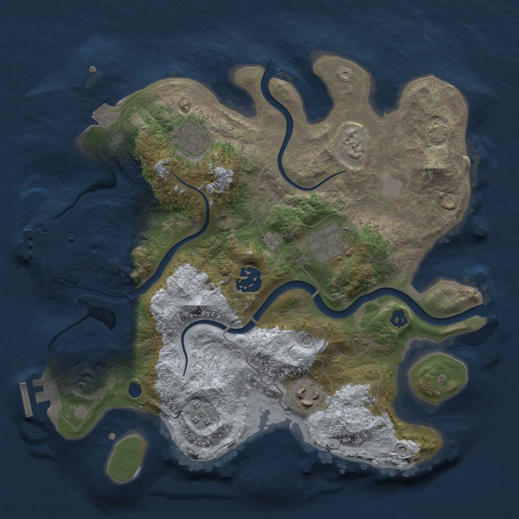 Rust Map: Procedural Map, Size: 3000, Seed: 215940768, 10 Monuments