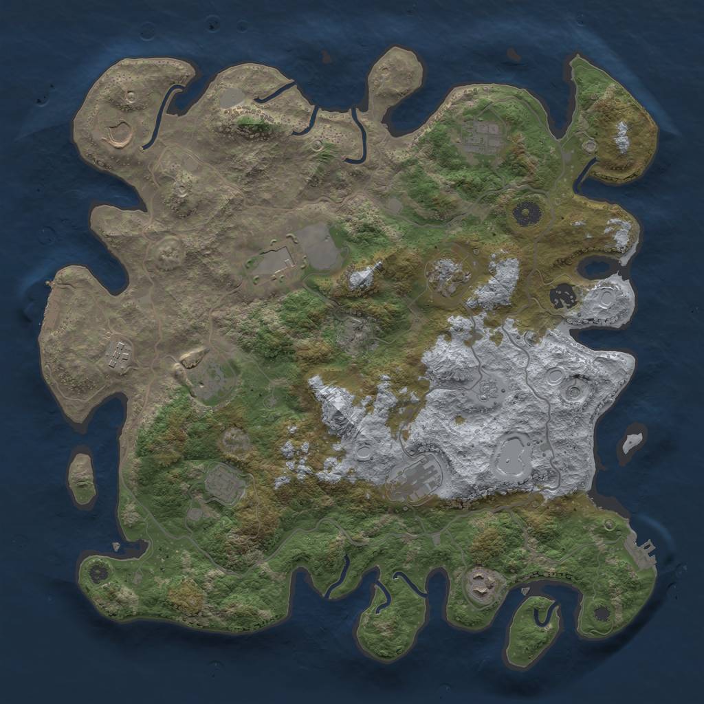 Rust Map: Procedural Map, Size: 4000, Seed: 31522, 19 Monuments
