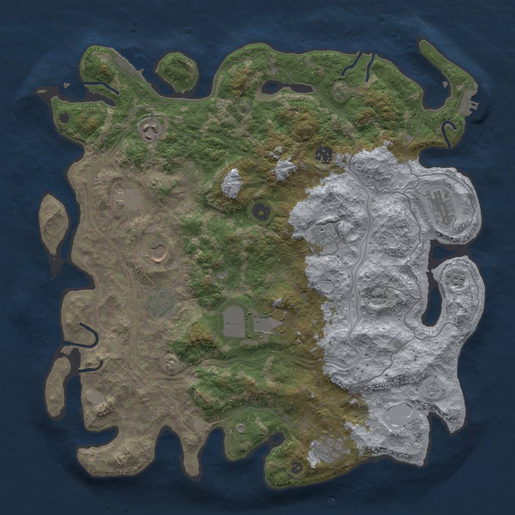 Rust Map: Procedural Map, Size: 4300, Seed: 508765790, 19 Monuments
