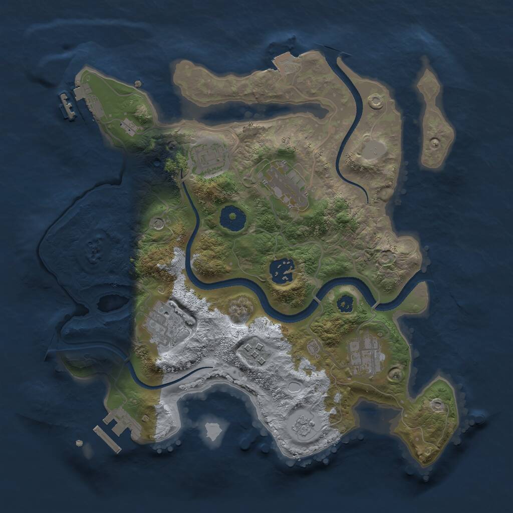 Rust Map: Procedural Map, Size: 3000, Seed: 81658, 11 Monuments