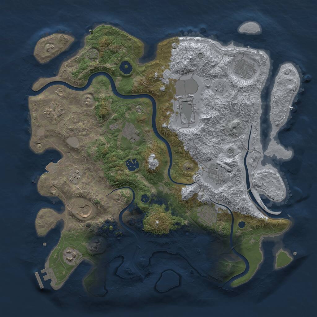 Rust Map: Procedural Map, Size: 3750, Seed: 198466822, 15 Monuments