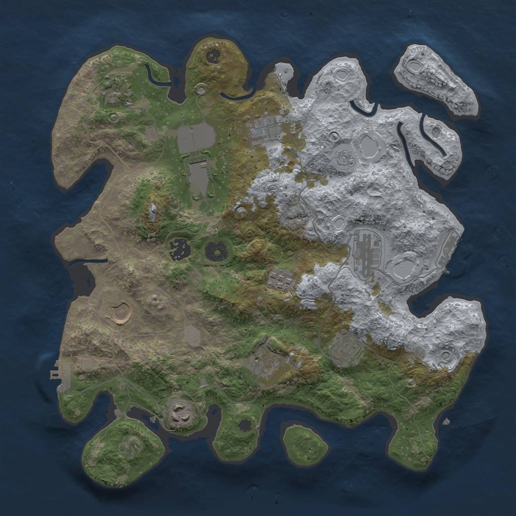 Rust Map: Procedural Map, Size: 3530, Seed: 26422676, 19 Monuments