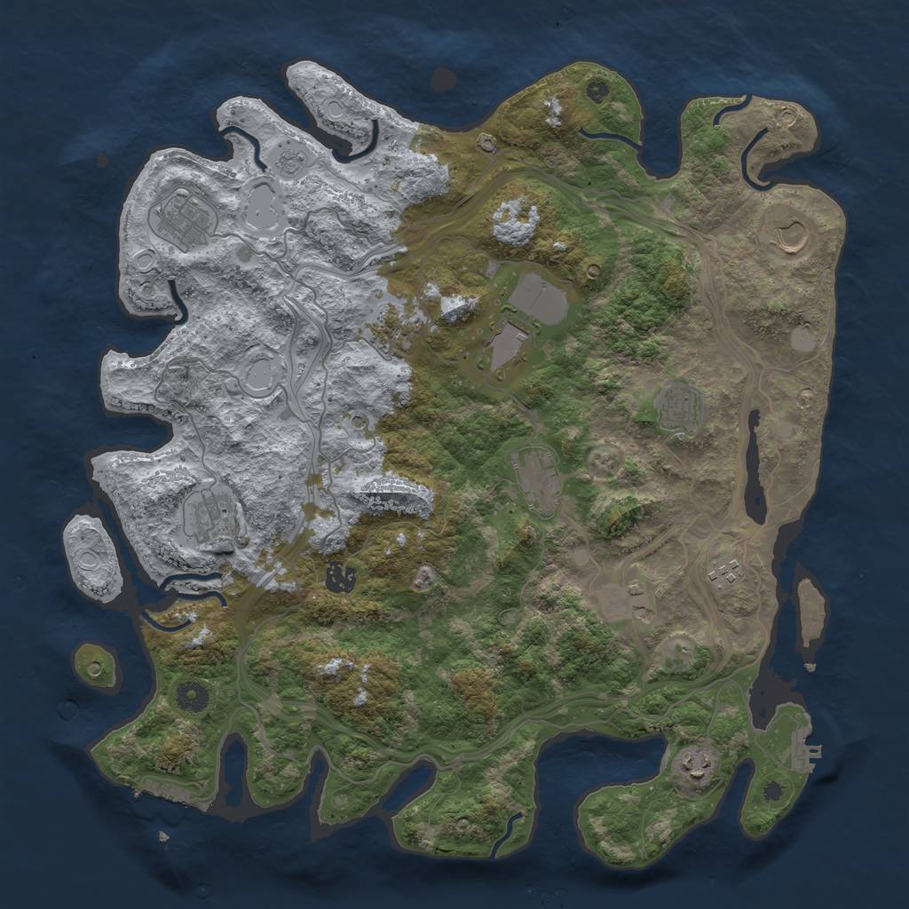 Rust Map: Procedural Map, Size: 4250, Seed: 2009379936, 20 Monuments