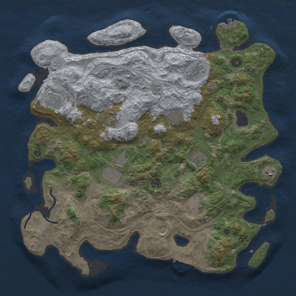 Rust Map: Procedural Map, Size: 4250, Seed: 596680952, 20 Monuments