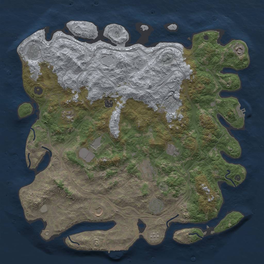 Rust Map: Procedural Map, Size: 4500, Seed: 203, 20 Monuments