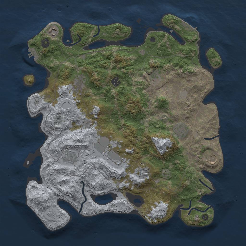 Rust Map: Procedural Map, Size: 4000, Seed: 602783, 19 Monuments