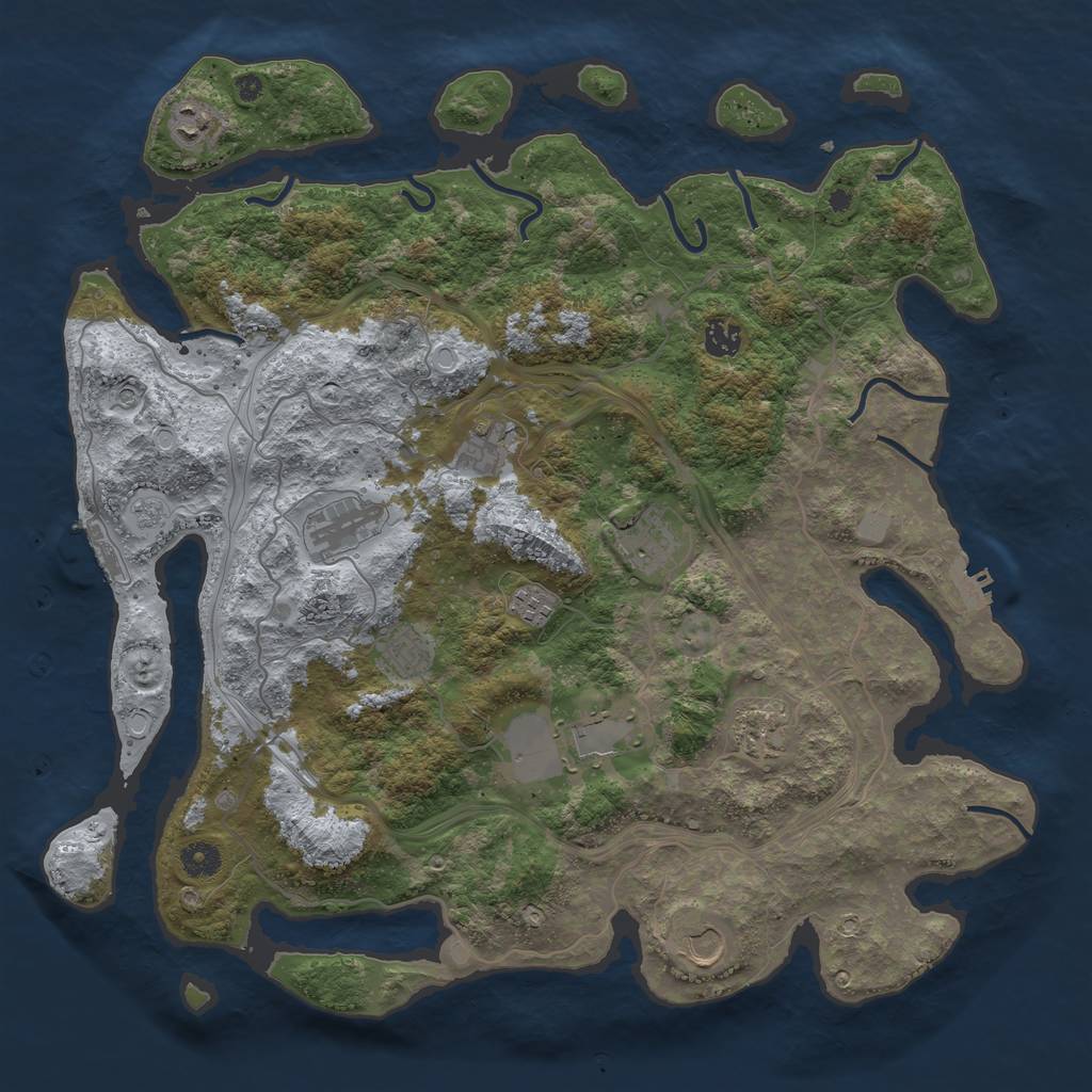 Rust Map: Procedural Map, Size: 4250, Seed: 129419902, 19 Monuments