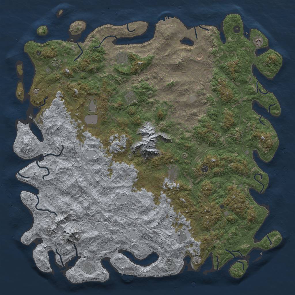 Rust Map: Procedural Map, Size: 6000, Seed: 195615525, 20 Monuments