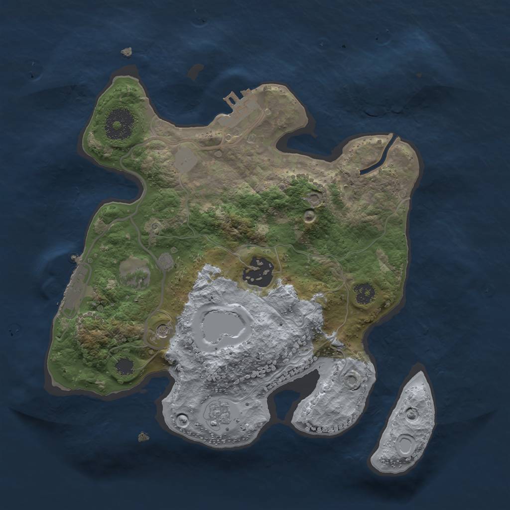 Rust Map: Procedural Map, Size: 2500, Seed: 2122457838, 10 Monuments