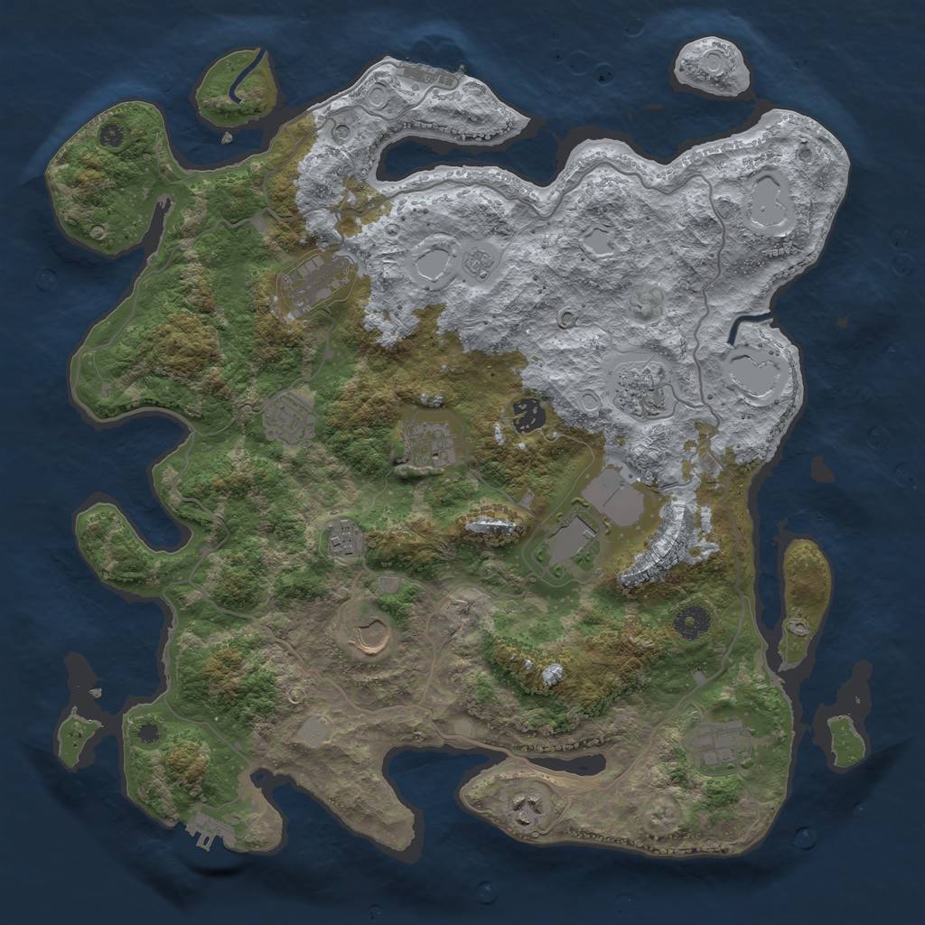 Rust Map: Procedural Map, Size: 4000, Seed: 259285, 19 Monuments