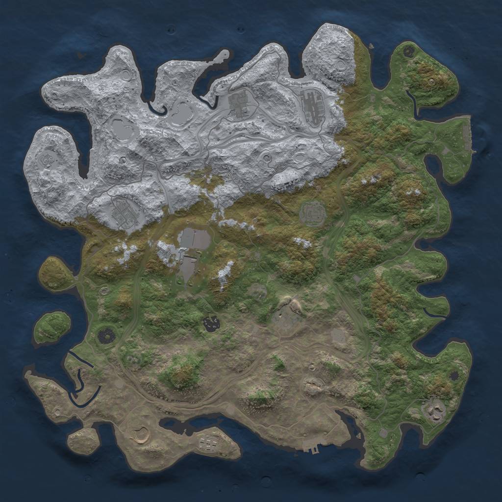 Rust Map: Procedural Map, Size: 4500, Seed: 316, 19 Monuments