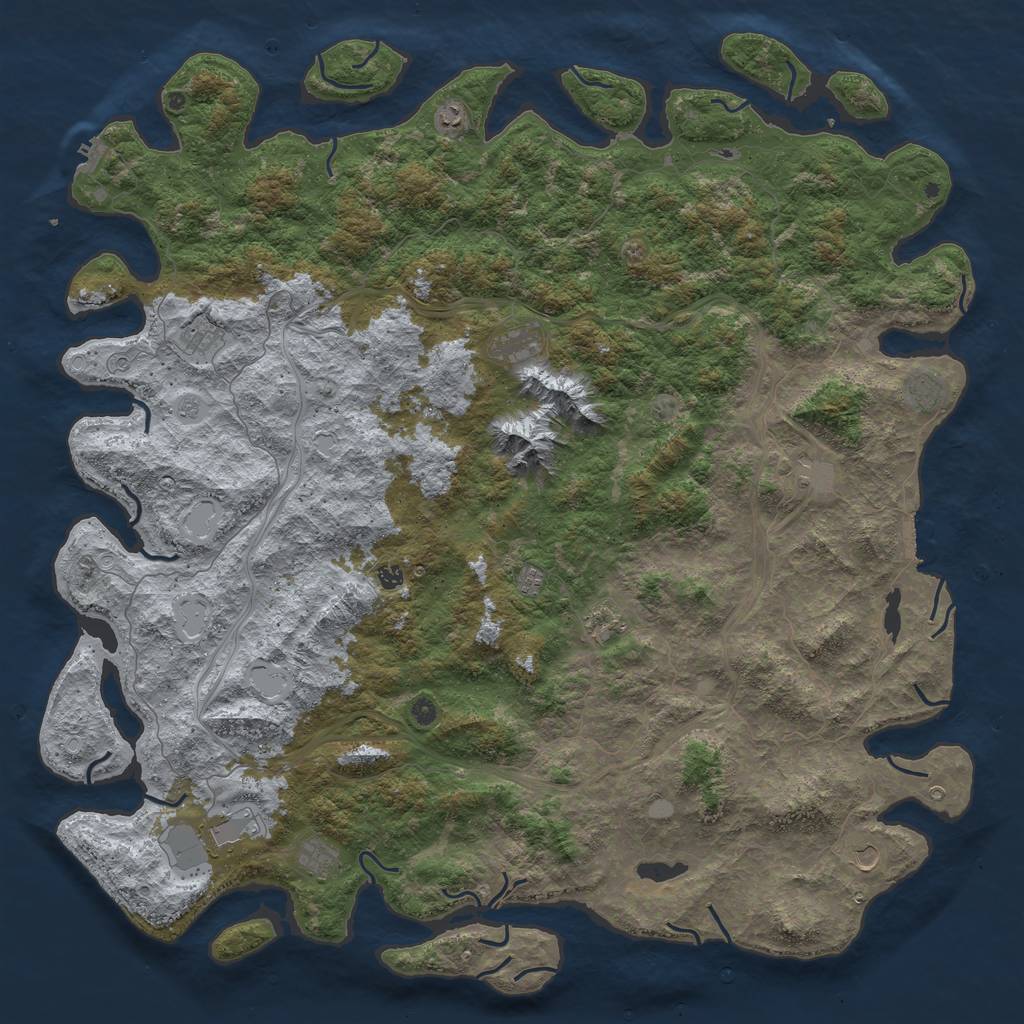 Rust Map: Procedural Map, Size: 6000, Seed: 125, 20 Monuments