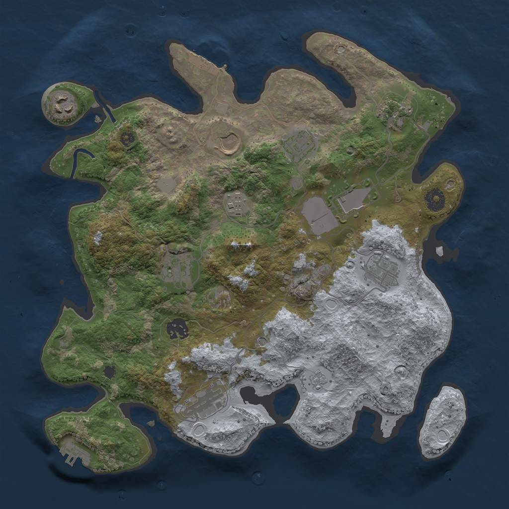 Rust Map: Procedural Map, Size: 3500, Seed: 805016162, 19 Monuments