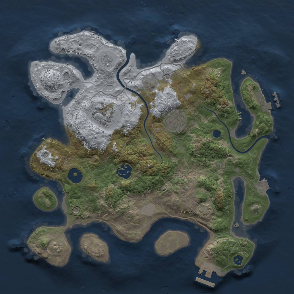 Rust Map: Procedural Map, Size: 3000, Seed: 12333, 9 Monuments