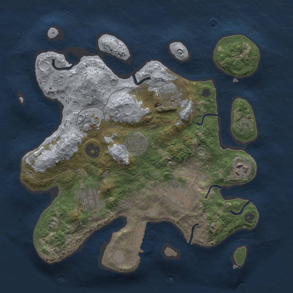 Rust Map: Procedural Map, Size: 3000, Seed: 106186753, 14 Monuments