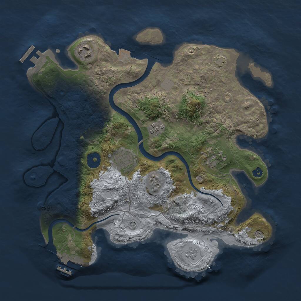 Rust Map: Procedural Map, Size: 3000, Seed: 10753, 10 Monuments