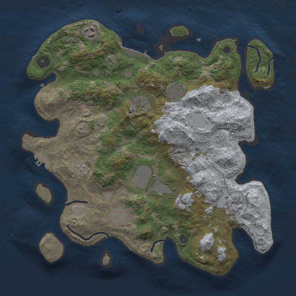 Rust Map: Procedural Map, Size: 3500, Seed: 48232, 15 Monuments