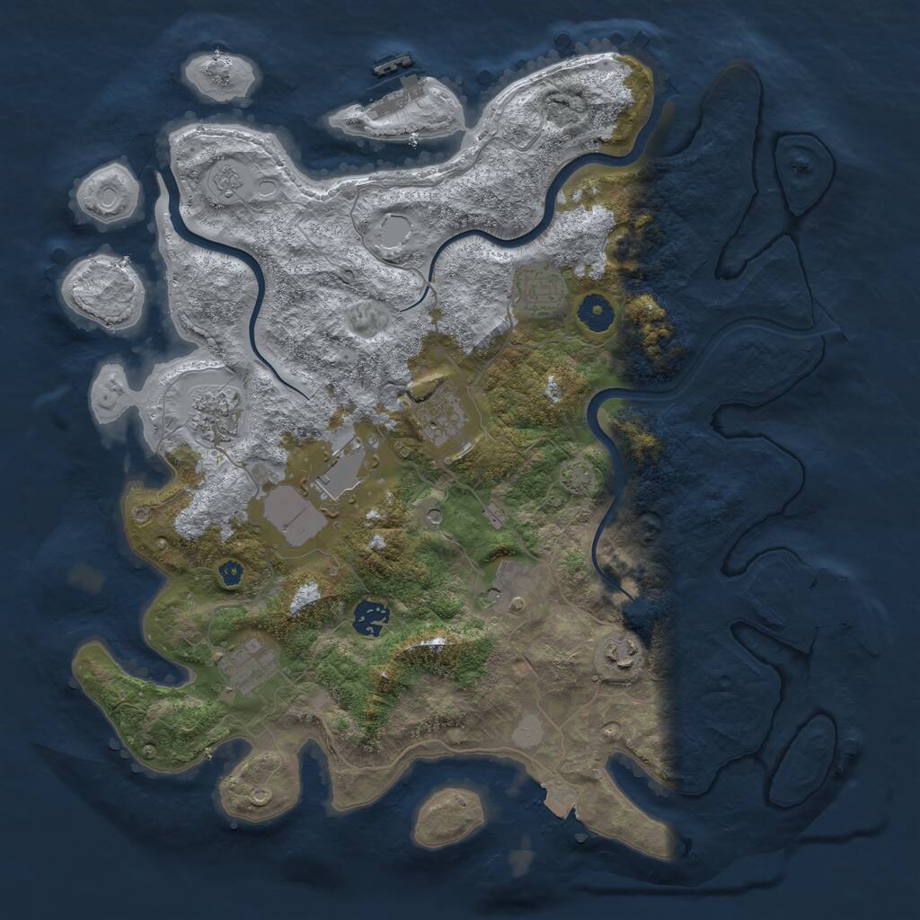 Rust Map: Procedural Map, Size: 3844, Seed: 19994, 14 Monuments