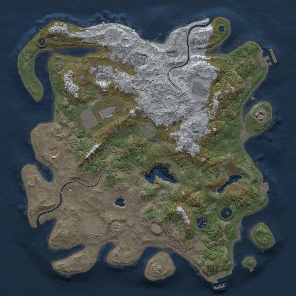 Rust Map: Procedural Map, Size: 4000, Seed: 1319912122, 15 Monuments