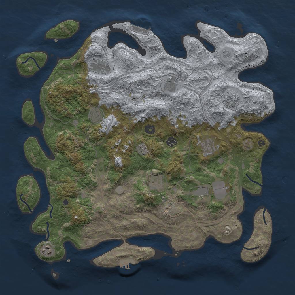 Rust Map: Procedural Map, Size: 4250, Seed: 43579521, 19 Monuments
