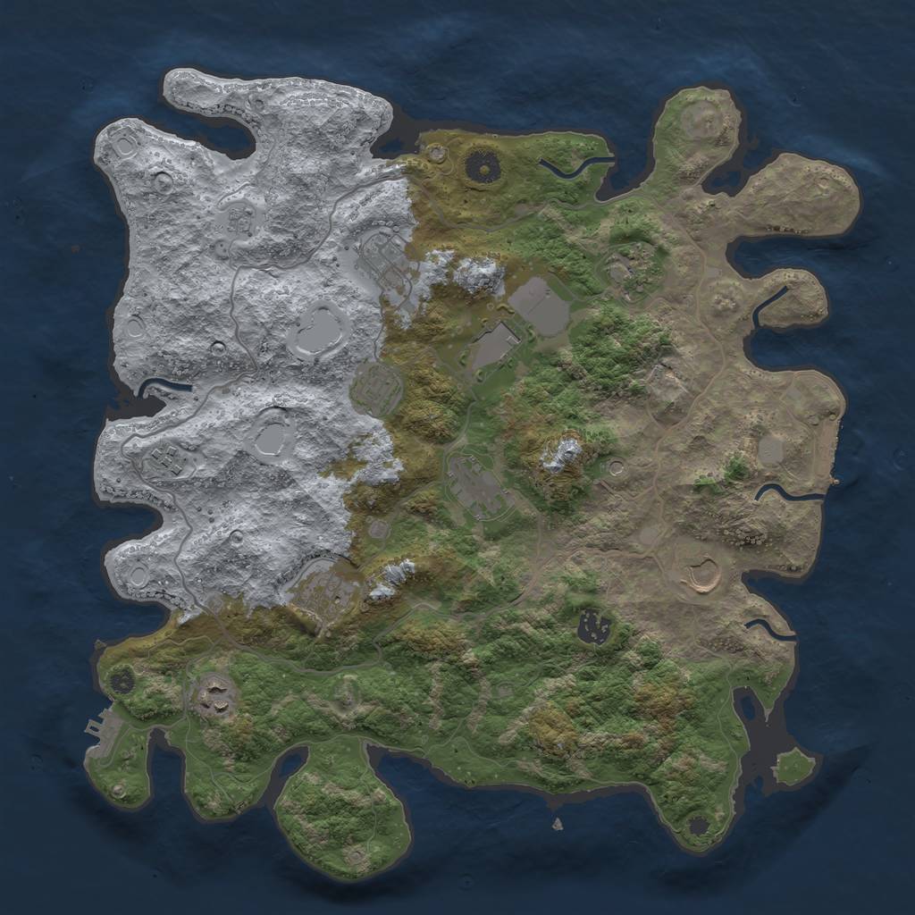 Rust Map: Procedural Map, Size: 4000, Seed: 45160110, 19 Monuments