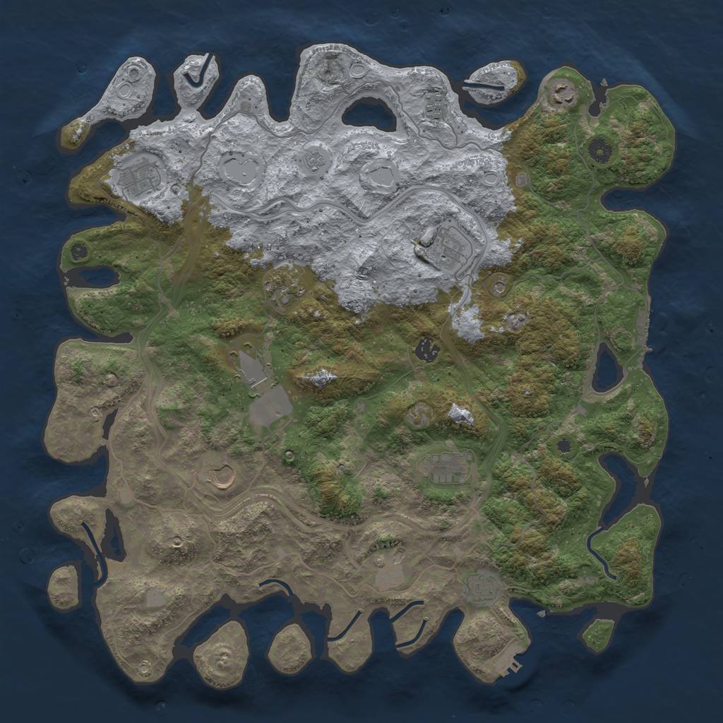 Rust Map: Procedural Map, Size: 4500, Seed: 886529062, 20 Monuments