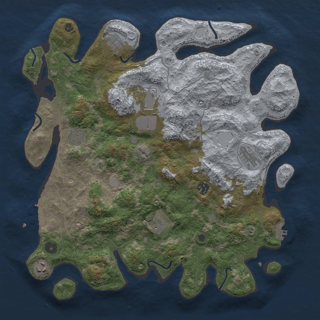 Rust Map: Procedural Map, Size: 4000, Seed: 1792600328, 17 Monuments