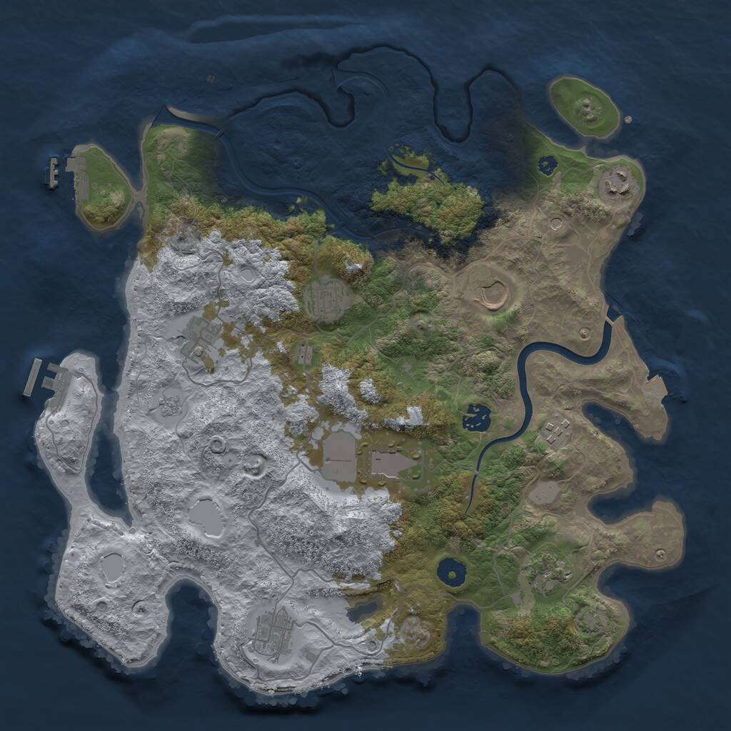 Rust Map: Procedural Map, Size: 3800, Seed: 659519117, 15 Monuments