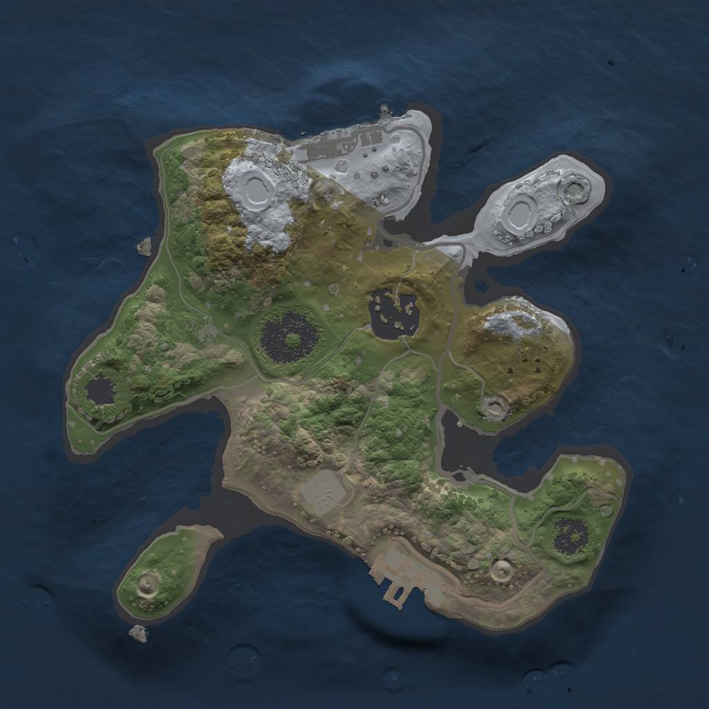 Rust Map: Procedural Map, Size: 2000, Seed: 1210565915, 8 Monuments