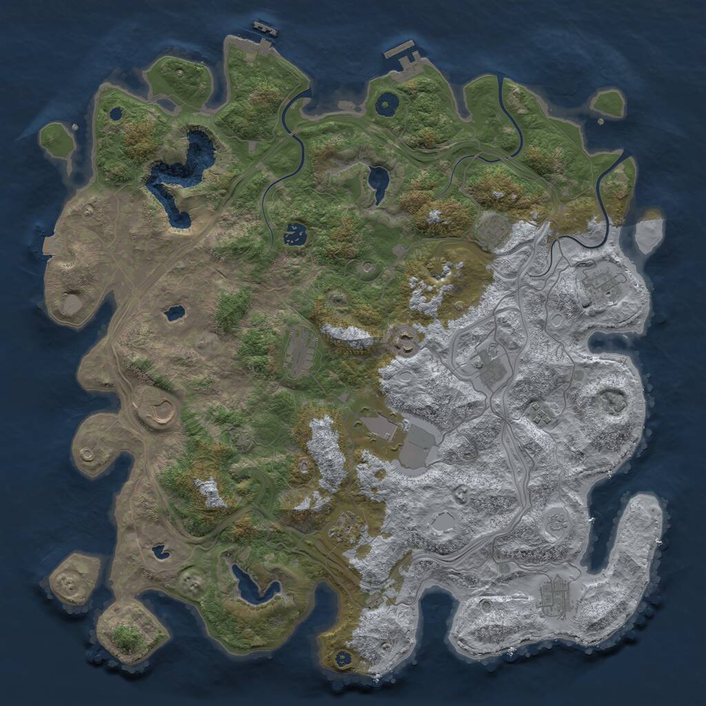 Rust Map: Procedural Map, Size: 4500, Seed: 534481268, 17 Monuments