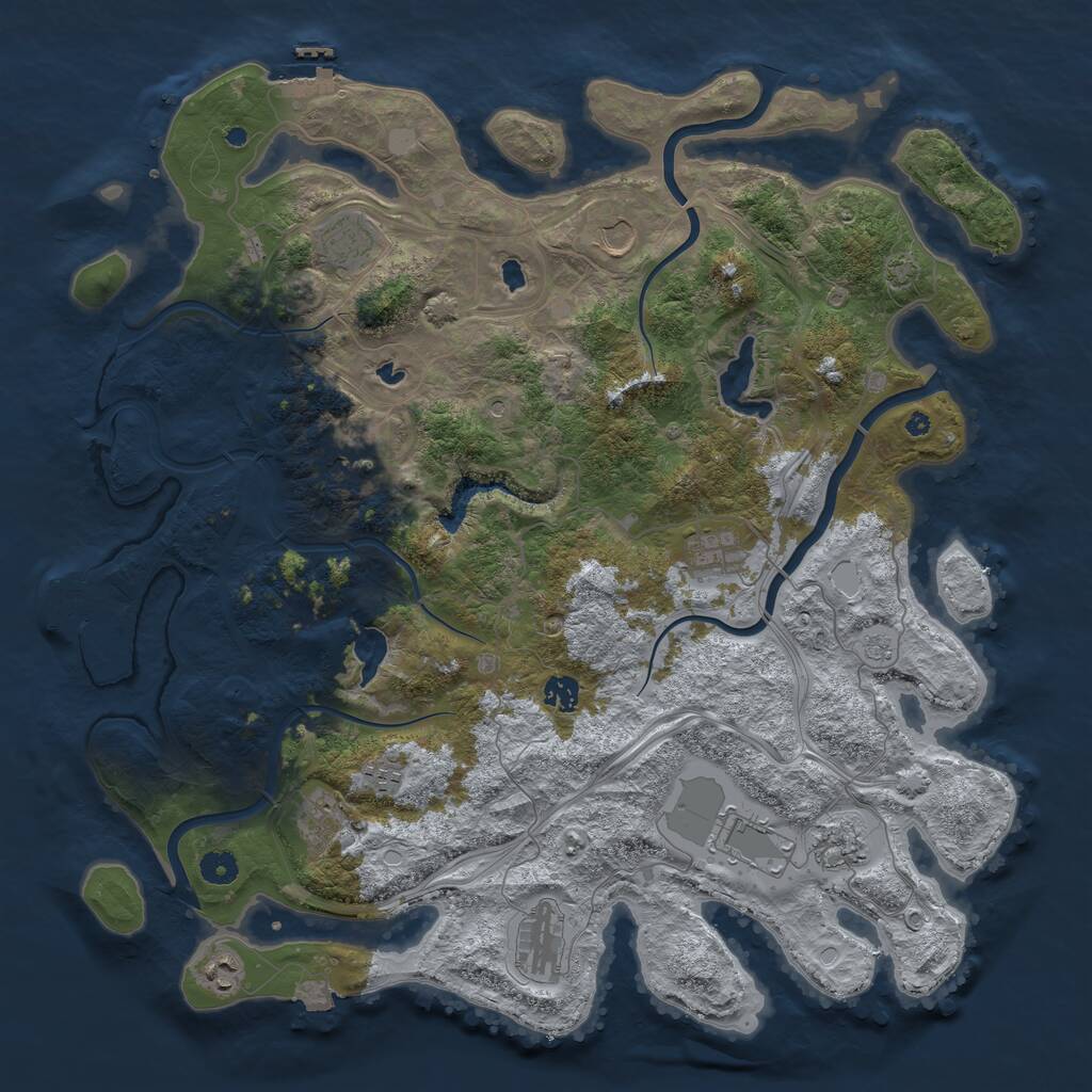 Rust Map: Procedural Map, Size: 4500, Seed: 7979567, 17 Monuments