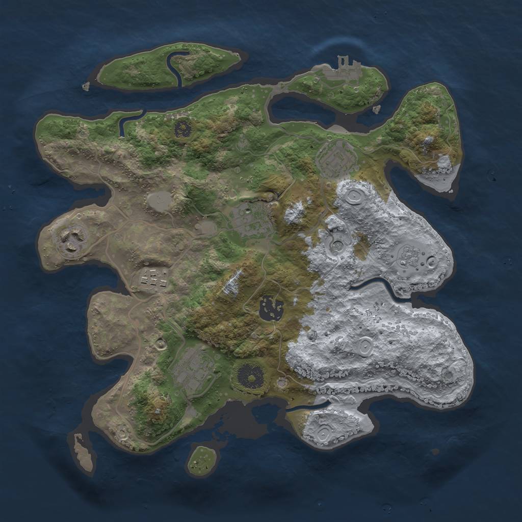 Rust Map: Procedural Map, Size: 3000, Seed: 108940353, 14 Monuments