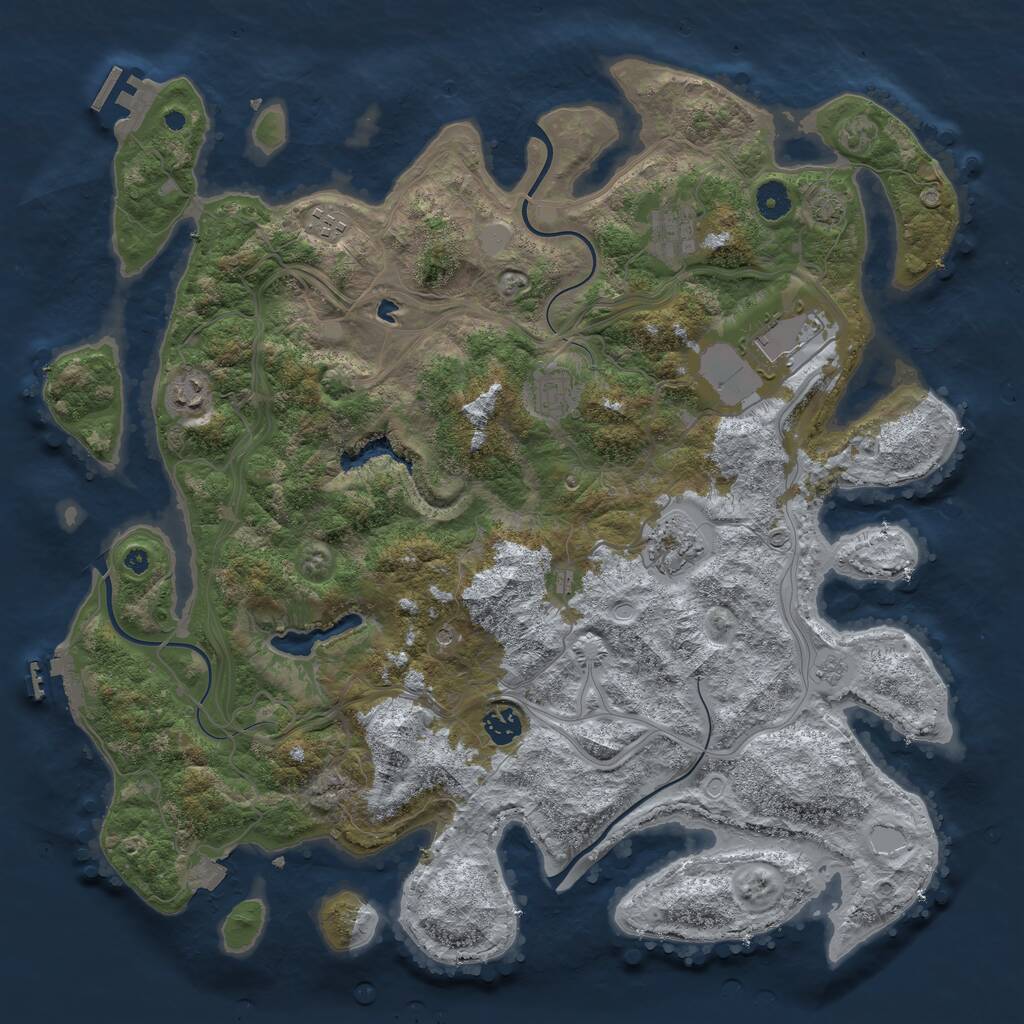 Rust Map: Procedural Map, Size: 4250, Seed: 1778340648, 13 Monuments