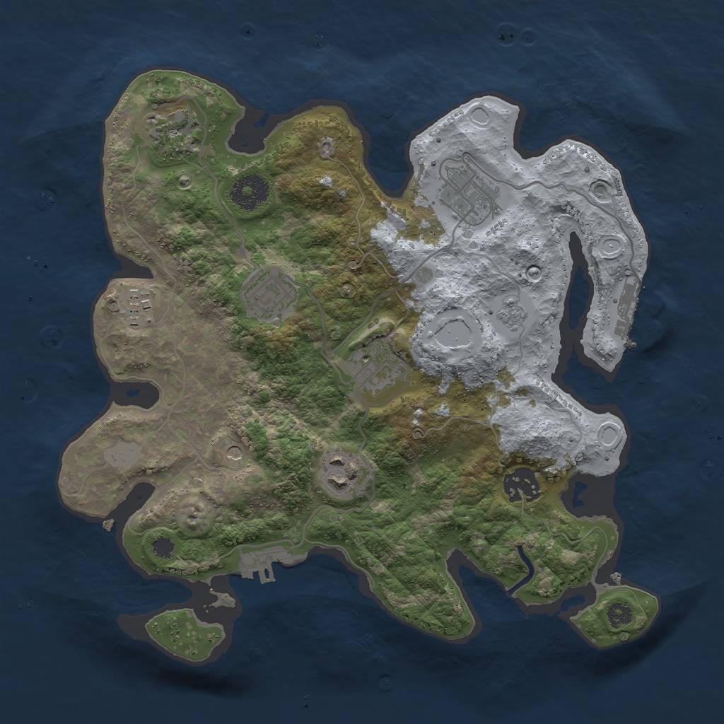 Rust Map: Procedural Map, Size: 3000, Seed: 65638, 16 Monuments