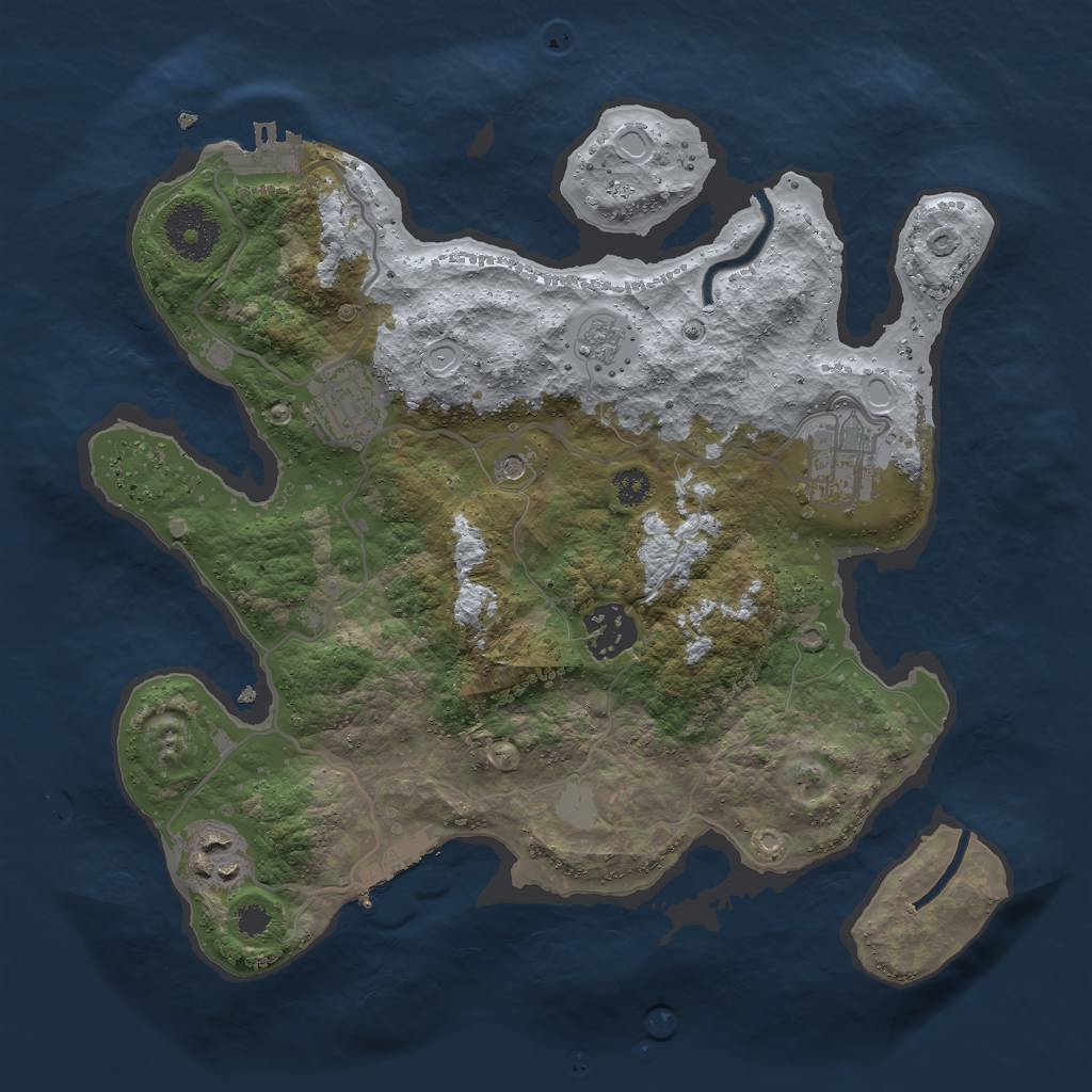 Rust Map: Procedural Map, Size: 3000, Seed: 17985, 13 Monuments
