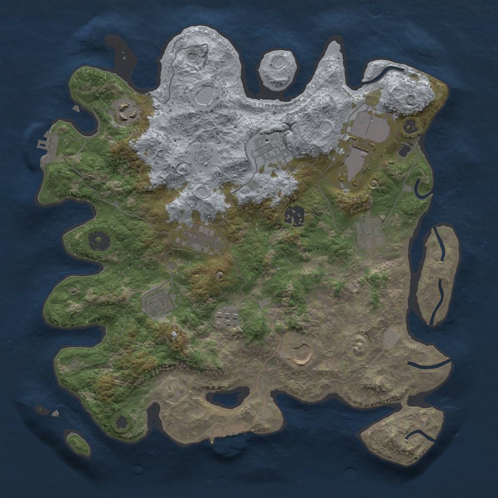 Rust Map: Procedural Map, Size: 3500, Seed: 1865991798, 16 Monuments