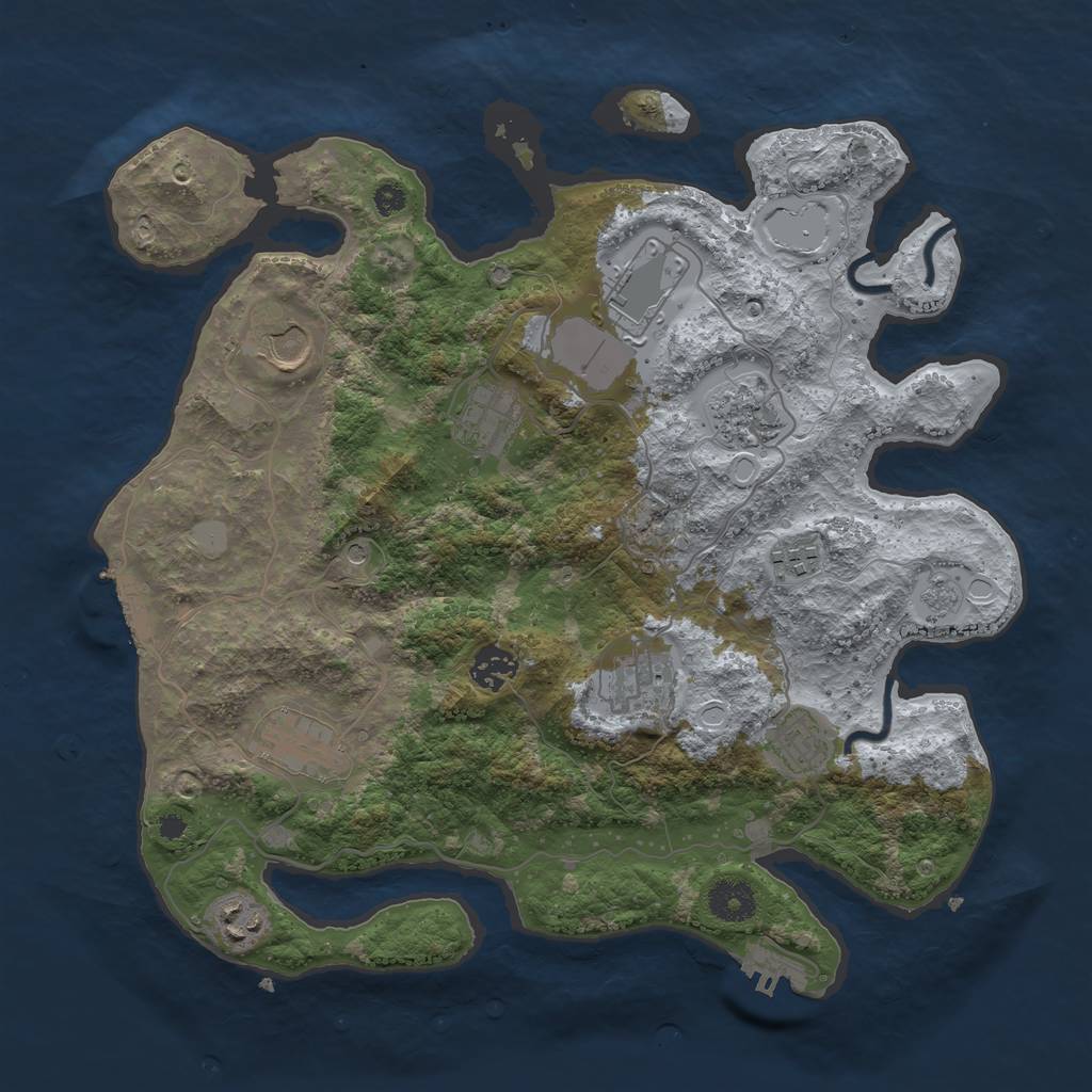 Rust Map: Procedural Map, Size: 3600, Seed: 103810005, 19 Monuments