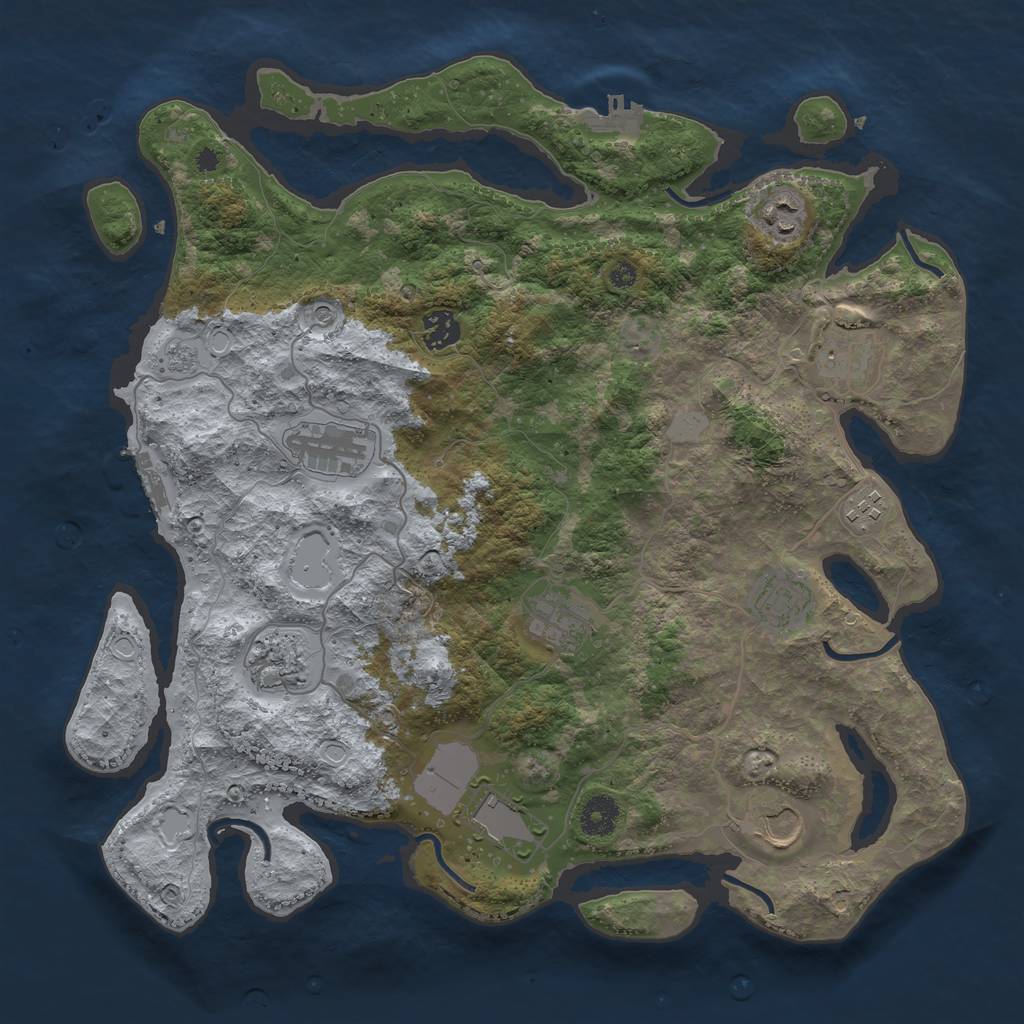 Rust Map: Procedural Map, Size: 3850, Seed: 110173117, 19 Monuments