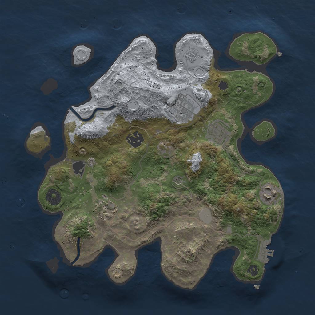 Rust Map: Procedural Map, Size: 3000, Seed: 2109393930, 13 Monuments