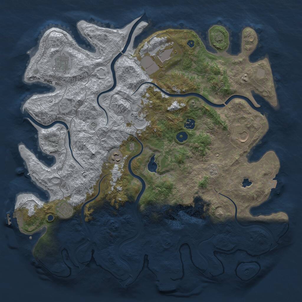 Rust Map: Procedural Map, Size: 4200, Seed: 897461, 14 Monuments